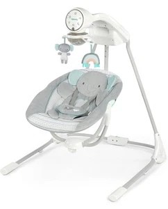 New In Open Box Ingenuity Inlighten Soothing Baby Swing - Van Elephant - Picture 1 of 12