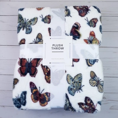 Fall Velvet Plush Throw Blanket 50x70 Butterfly Butterflies - Image 1 of 2