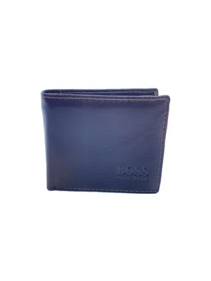 Cartera plegable de cuero HUGO BOSS lisa para hombre BRW Foto 1 de 4