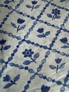 VTG Rare Ikea Duvet Cover Blue/White Floral Tulip Cotton Romania Made 80x66 - Picture 1 of 7