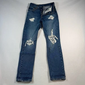 Levis Jeans Damen 26 Blau 501 Straight Leg Mid Rise Dark Wash - Bild 1 von 12