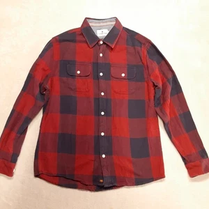 The Normal Brand Mens Long Sleeve Flannel Shirt Sz.L Blue Red Plaid - Picture 1 of 9