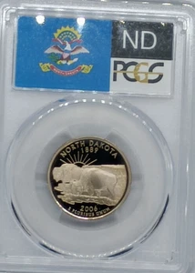 2006 S 25C Clad NorthDakota Quarter PCGS PR70DCAM #244 Transparent Pricing - Picture 1 of 2