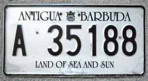 Antigua & Barbuda Nummernschild Karibik 2004 abgelaufen Land of Sea & Sun - Bild 1 von 2