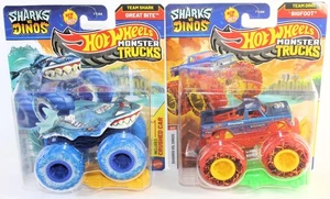 Hot Wheels Monster Trucks 2025 Lote de 2 Sharks vs Dinos Great Bite & Bigfoot - Imagen 1 de 1