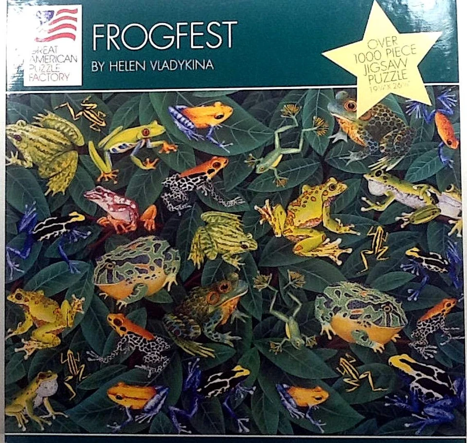 Frogfest Helen Vladykina 1000 pc 19-1/4" X 26-5/8" Great American Puzzle Factory - Image 1 of 1
