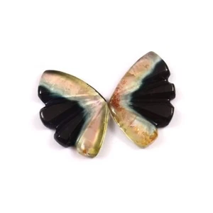 Loose Gemstone Natural Bio Tourmaline Hand Carved Butterfly Wings A1161 - Picture 1 of 3