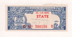 W137 Mich Liq Control Commission Wine Tax 7 Ea - Picture 1 of 7