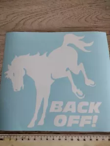 BACK OFF KICKING HORSE AUTO GRAFIK AUFKLEBER WEISS 16cm x 16cm - Bild 1 von 1