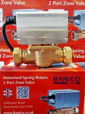 BANICO Central Heating 2 Port Motorised Zone Valve 22mm Replaces Honeywell V4043H1056 B