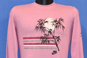 vintage 80s NIKE BAMBOO TREE SUNSET KATAKANA PINK LS NWT t-shirt WOMENS SMALL S - Picture 1 of 6