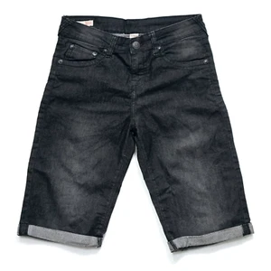 true religion shorts geno denim black youth 16 stretch cuffed distressed bermuda - Picture 1 of 12