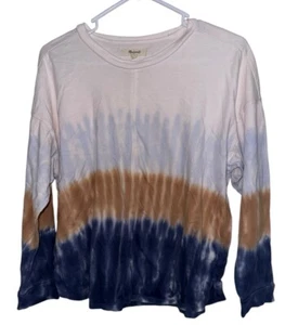 Madewell Tie-Dye Newville Long Sleeve Tee Organic Cotton Size Small Dip Dye - Picture 1 of 5