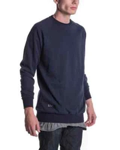 Mens Crewneck Long Sleeve Sweater Size XLarge Blue Long Slim Fit Surf Skate - Picture 1 of 12