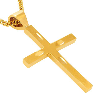 24k Yellow Gold Cross Necklaces 