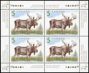 Canada Stamps , Plate Block Of 4, Moose- With Inscription, #1693 MNH - Picture 1 of 1