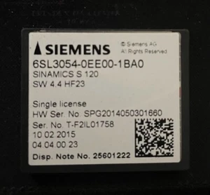 SIEMENS 6SL3054-0EE0-1BA0 SINAMICS S120 SW 4.4 HF23 Single License - Picture 1 of 1
