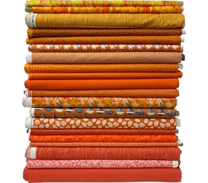 Tela de algodón naranja patrón mixto otoño otoño otoño otoño otoño otoño otoño floral + mosaico temático - Imagen 1 de 63