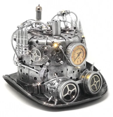 Стимпанк светодиодная подсветка верхняя шляпа безумный ученый костюм для Хэллоуина косплей вечеринка - Изображение 1 из 2