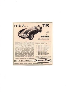 1957 DEVIN KIT CAR TR ~  VINTAGE ORIGINAL SMALLER PRINT AD - Picture 1 of 1