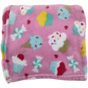 Baby Starters Pink Cupcake Candy Ice Cream Cone Blanket Girl Hearts Fleece Lovey - Picture 1 of 3