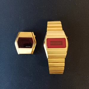 Vtg Pair 1970s LED Watches (Bernus and Quasar Time Corp)-Read - Picture 1 of 10