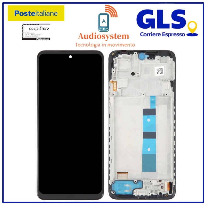 DISPLAY TOUCH SCREEN+FRAME OLED XIAOMI REDMI NOTE 12 4G 23021RAA2Y VETRO SCHERMO - Immagine 1 di 1