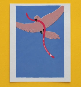 Sittich Bote Liebe Postkarte (perfekt für Ihren Valentinstag) - Bild 1 von 2