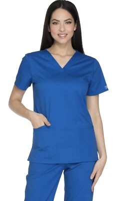 Blusa Médica para Mujer Ropa de Trabajo Core Stretch Cuello en V, Sarga Cepillada Suave WW630 XL Foto 1 de 3