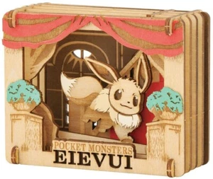 Pokemon Eievui Paper Theater Wood Type H85×W65×D36mm ENS-PT-W06 Ensky - Picture 1 of 3