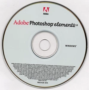 PHOTOSHOP ELEMENTS 3.0 CD ROM OEM with serial number Windows 98, XP, 7, 8 - Afbeelding 1 van 1