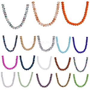 200pcs 4x3mm Rondelle Faceted Crystal Glass Loose Spacer Beads Jewelry Findings