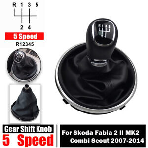Manual 5-Speed For Skoda Fabia 2 II MK2 2007-2014 Gear Shift Knob Gaiter Frame