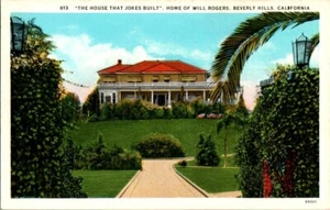 Cartolina The House That Jokes Built, Casa di Will Rogers Beverly Hills, CA - Foto 1 di 2