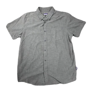 Patagonia Organic Cotton Button Down Shirt L grau Chambray kurzarm - Bild 1 von 9