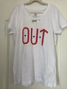 Out From The Crowd 100% organic cotton Woman’s T-shirt Size S White New! - Picture 1 of 2
