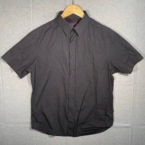 UNTUCKit Button Down Shirt Mens M Black Cotton Short Sleeve Preppy - Picture 1 of 6