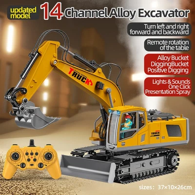 Excavator Toy Car with Lights Electric Excavator Automobile Engineering Vehicle - Image 1 of 4