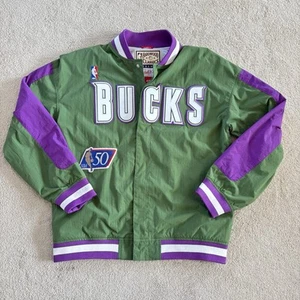 Vintage Milwaukee Bucks Mitchell & Ness 50th Anniversary Warm-Up Jacket Size M - Picture 1 of 4