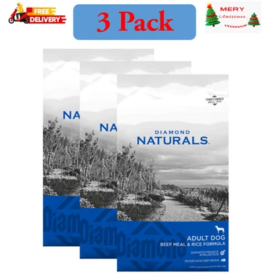 3Pack Diamond Naturals Adult Dog Beef Meal & Rice Formula Dry Dog Food, 40Lb Bag - Image 1 of 4