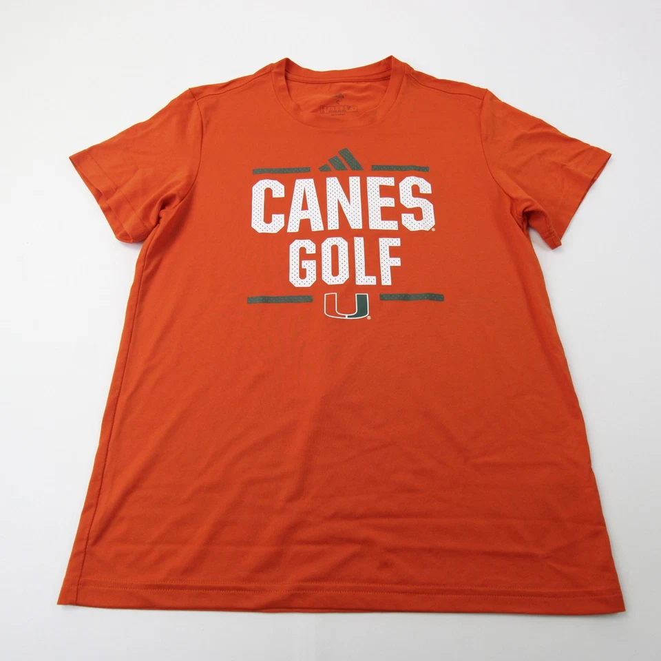 Miami Hurricanes adidas Short Sleeve Shirt Women's Orange Used - Image 1 of 1