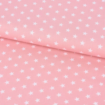 Baumwollstoff Sterne ca. 1x1cm rosa weiß 1,40m Breite - Bild 1 von 4