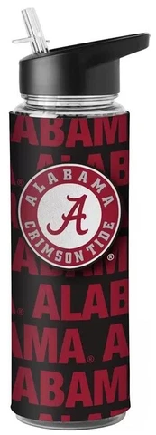 Flip Spout 25oz Water Bottle w/ Removable Neoprene Sleeve (Alabama Crimson Tide) Cover