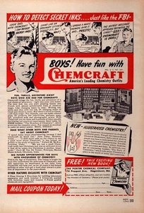 1946 Porter Chemical Company Stampa Pubblicità Chemcraft Chemistry Kit Hagerstown MD - Foto 1 di 1