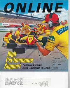 VINTAGE ONLINE TODAY MAGAZINE AUG.1989.HIGH PERFORMANCE SUPPORT,SOFTWARE FORUMS - Picture 1 of 3
