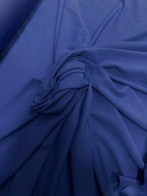 4 METRES GOOD QUALITY PLAIN SCUBA CREPE JERSEY STRETCH DRESS FABRIC ROYAL BLUE - Image 1 of 3
