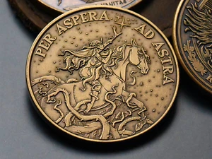 Per Aspera Ad Astra Coin | Through The Hardships To The Stars | Challenge Coins - Picture 1 of 17