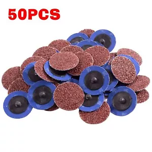 50Pcs 36 Grit Type Sanding Discs Pad 2" 50mm Abrasive Sandpaper Roll Lock - Picture 1 of 10