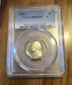 1988-S Proof Jefferson Nickel PCGS PR69DCAM F026 - Picture 1 of 2