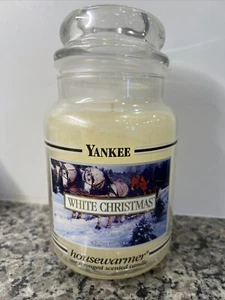 Yankee Candle White Christmas Housewarmer Scented Black Band 22oz Unused - Picture 1 of 7